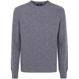 BARBA NAPOLI Men's Cable Knit Crewneck Sweater Men GREY Sweaters & Cardigans
